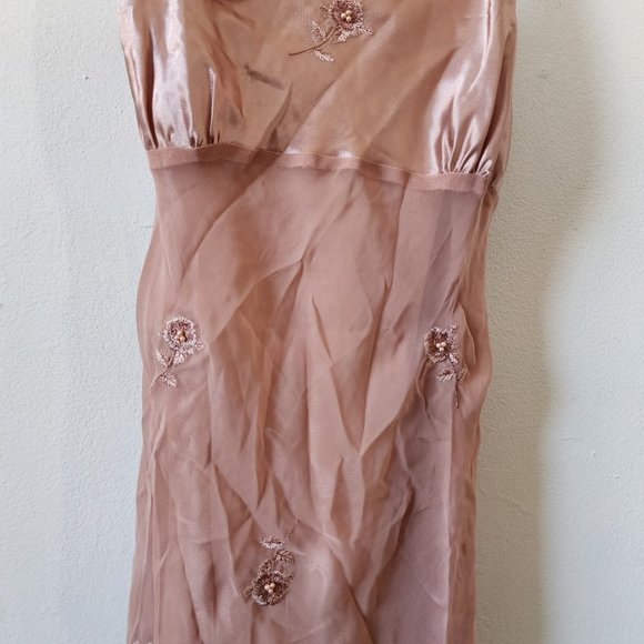 Valarie Stevens Pink Beaded Slip Y2K Small - Picture 5 of 8